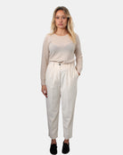 PANTALONI Bianco White Sand