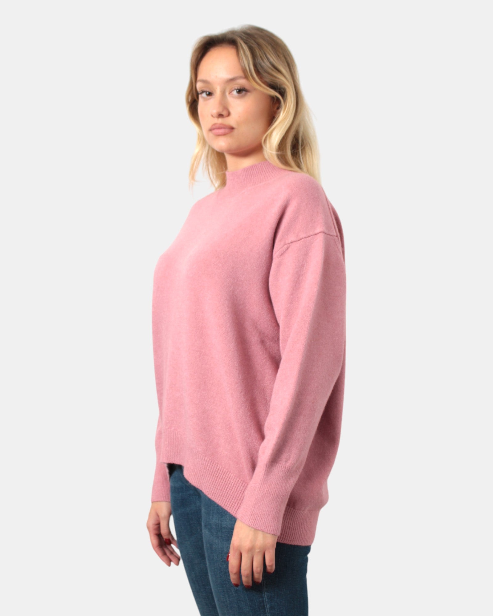 MAGLIE A GIROCOLLO Rosa Jijil