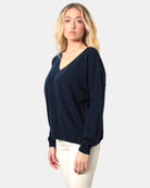 MAGLIE A V 61 Blue Navy Absolut Cashmere