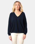 MAGLIE A V 61 Blue Navy Absolut Cashmere