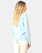 MAGLIE A GIROCOLLO Celeste Absolut Cashmere