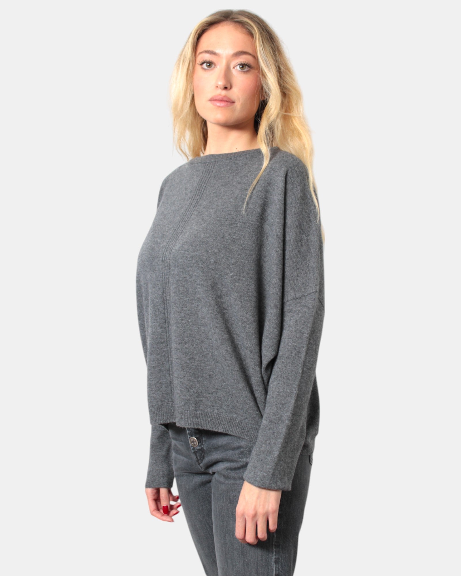 MAGLIE A GIROCOLLO Grigio Absolut Cashmere