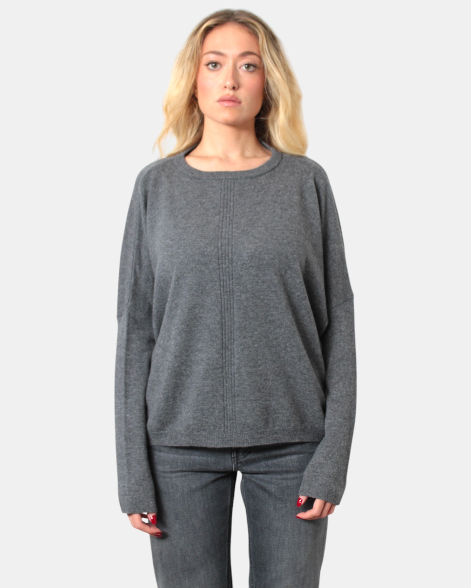 MAGLIE A GIROCOLLO Grigio Absolut Cashmere