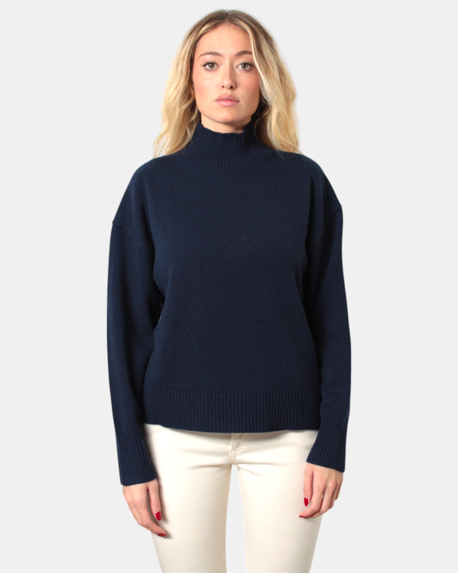 MAGLIE A DOLCEVITA Blu Absolut Cashmere