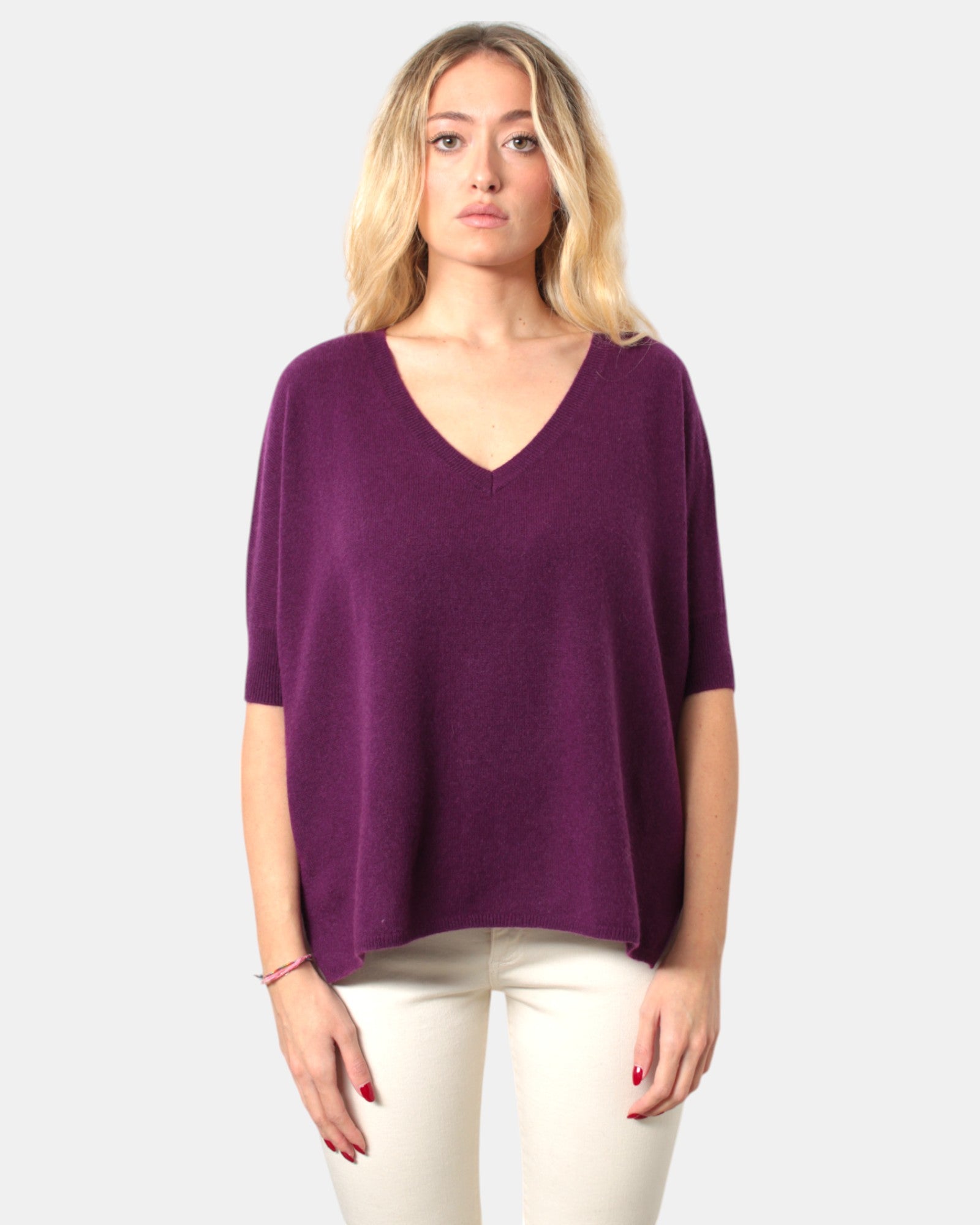 MAGLIE A V Viola Absolut Cashmere