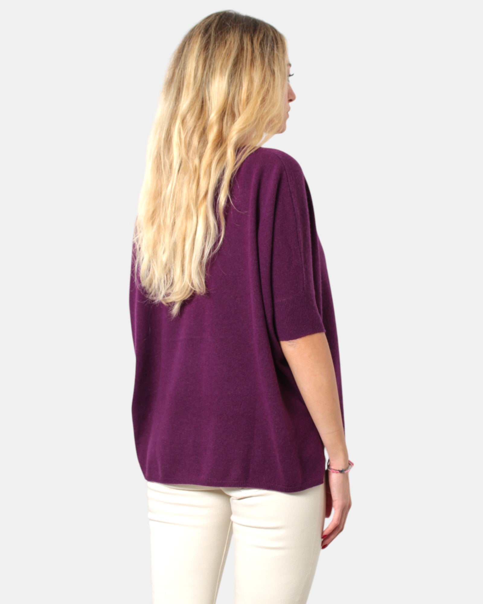 MAGLIE A V Viola Absolut Cashmere