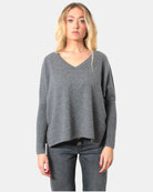 MAGLIE A V Grigio Absolut Cashmere