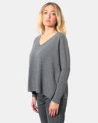 MAGLIE A V Grigio Absolut Cashmere