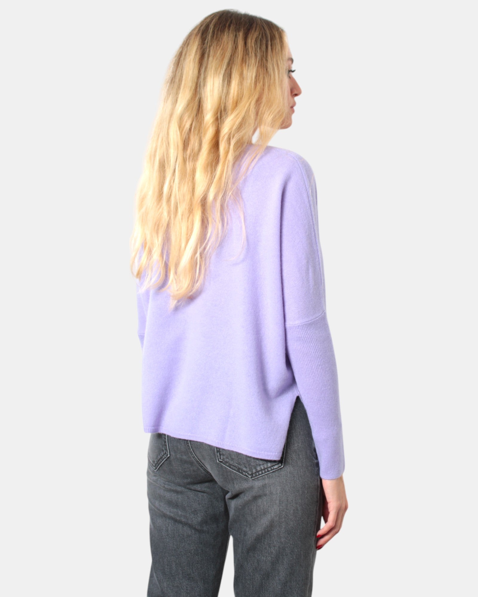 MAGLIE A V Lilla Absolut Cashmere