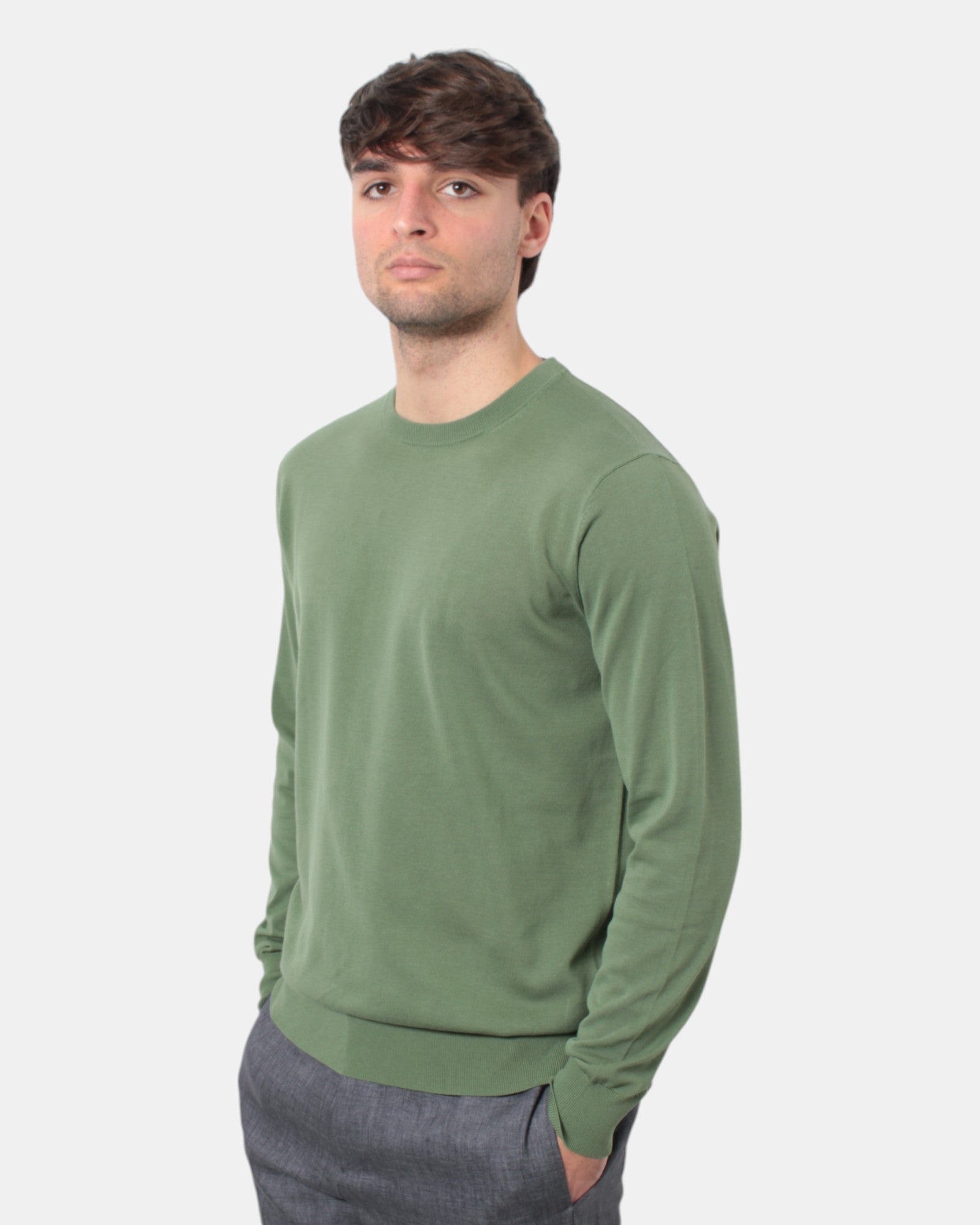 MAGLIE A GIROCOLLO Verde Kangra