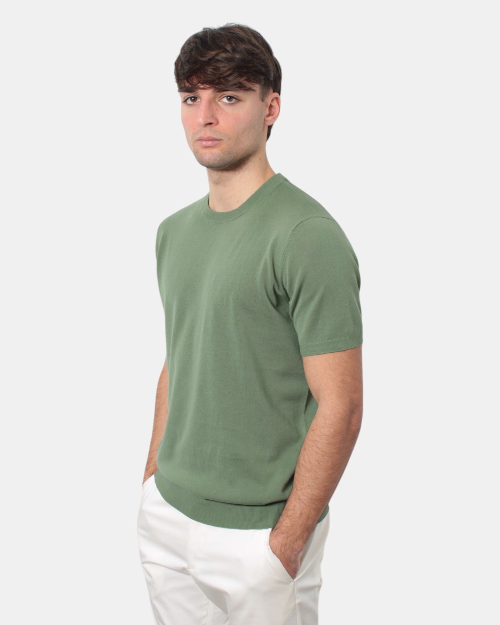 MAGLIE A GIROCOLLO Verde Kangra