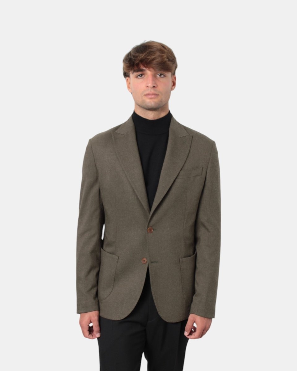 BLAZER MONOPETTO BOTTEGA MARCHIGIANA - MILITARE - 10Decimi