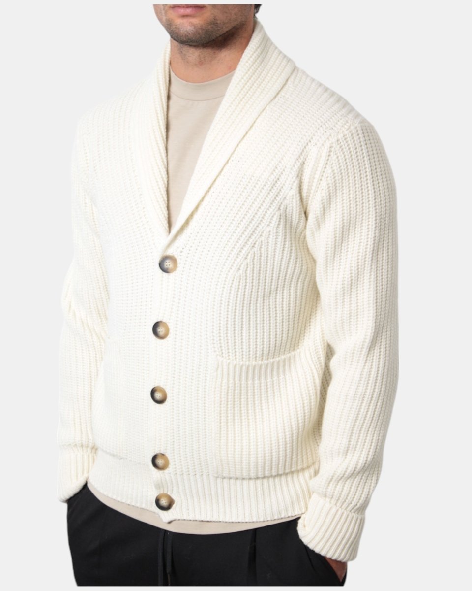 CARDIGAN CON BOTTONI KANGRA - 00161 LATTE - 10Decimi