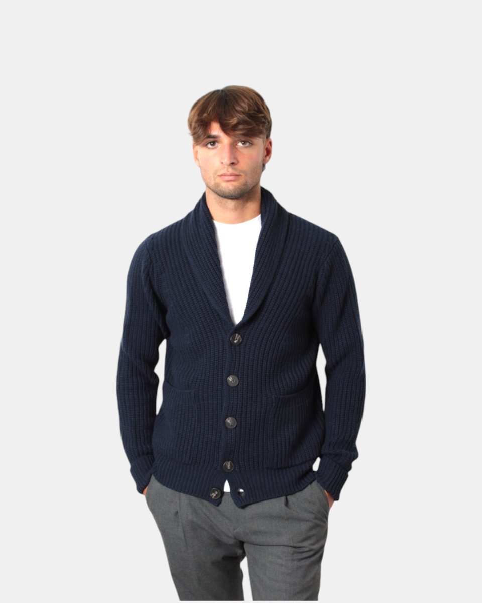 CARDIGAN CON BOTTONI KANGRA - 00202 NAVY - 10Decimi