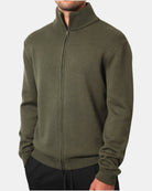 CARDIGAN CON ZIP E COSTE DANIELE FIESOLI - 40 GREEN - 10Decimi