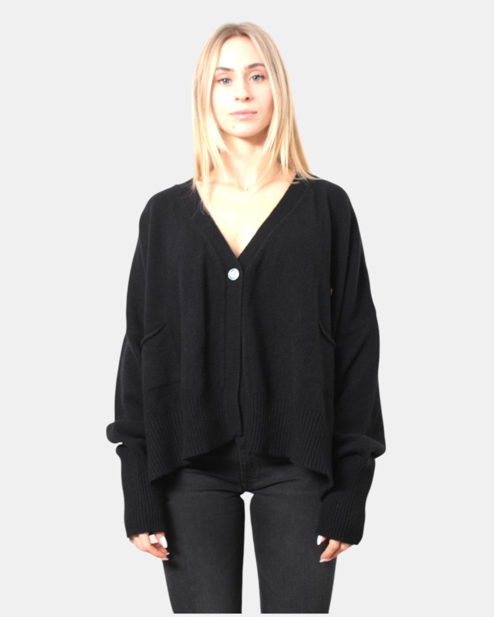 CARDIGAN RASATO 13 NERO - 10Decimi