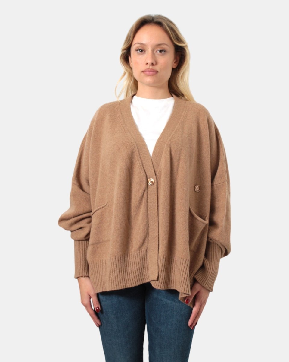 CARDIGAN RASATO DANIELE FIESOLI - 35 CAMEL - 10Decimi