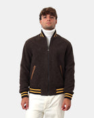 GIUBBOTTO IN LANA COTTA ROY ROGER'S MOD. VARSITY - MARRONE - 10Decimi