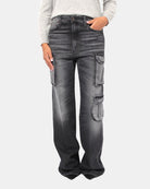 JEANS PEOPLE MOD. JENNA CARGO - NERO - 10Decimi