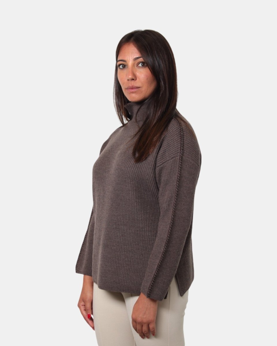 MAGLIA A DOLCEVITA MAX MARA LEISURE MOD. FANFARA - 009 NOCCIOLA - 10Decimi