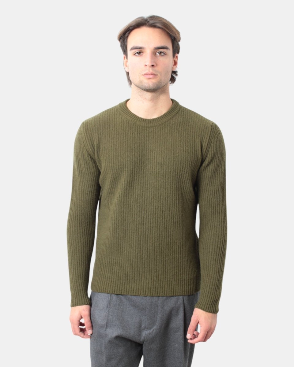 MAGLIA A GIROCOLLO COSTA INGLESE 000034 VERDE MILITARE - 10Decimi