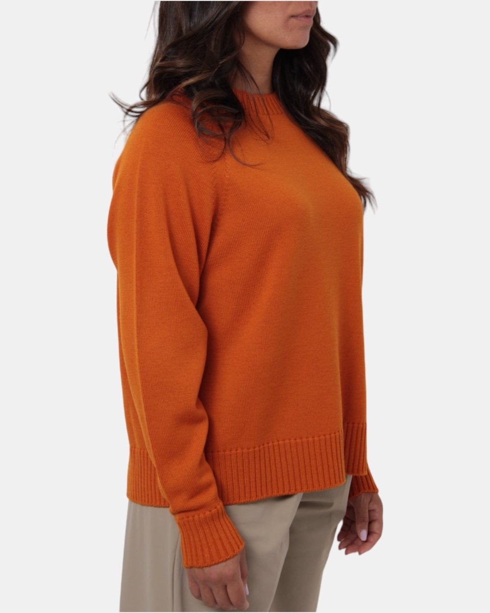 MAGLIA A GIROCOLLO MAX MARA LEISURE MOD. SALVIA - 006 ARANCIO - 10Decimi