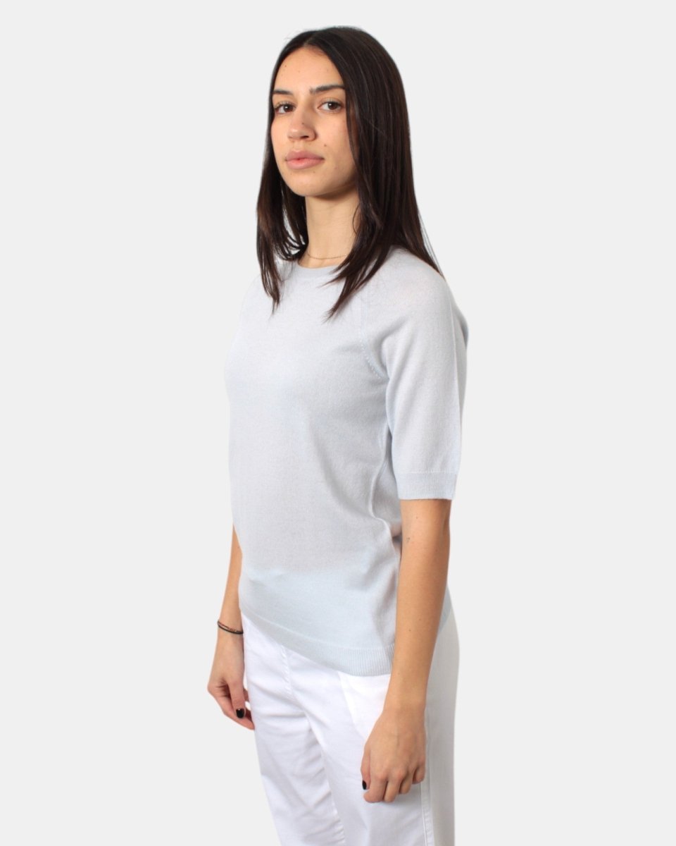 MAGLIA A GIROCOLLO MAX MARA LEISURE MOD. VINCI - 001 CIELO - 10Decimi