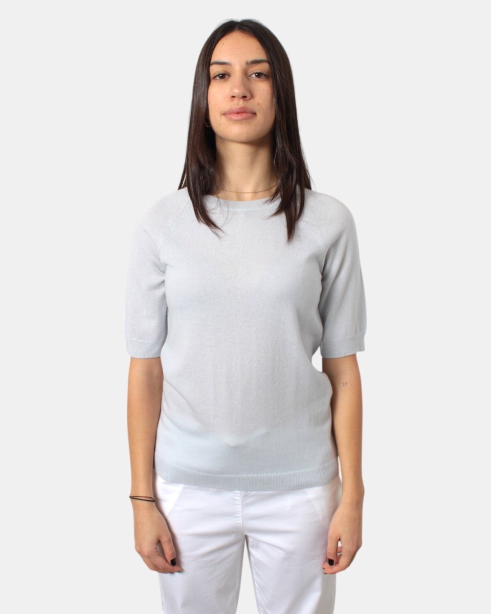 MAGLIA A GIROCOLLO MAX MARA LEISURE MOD. VINCI - 001 CIELO - 10Decimi