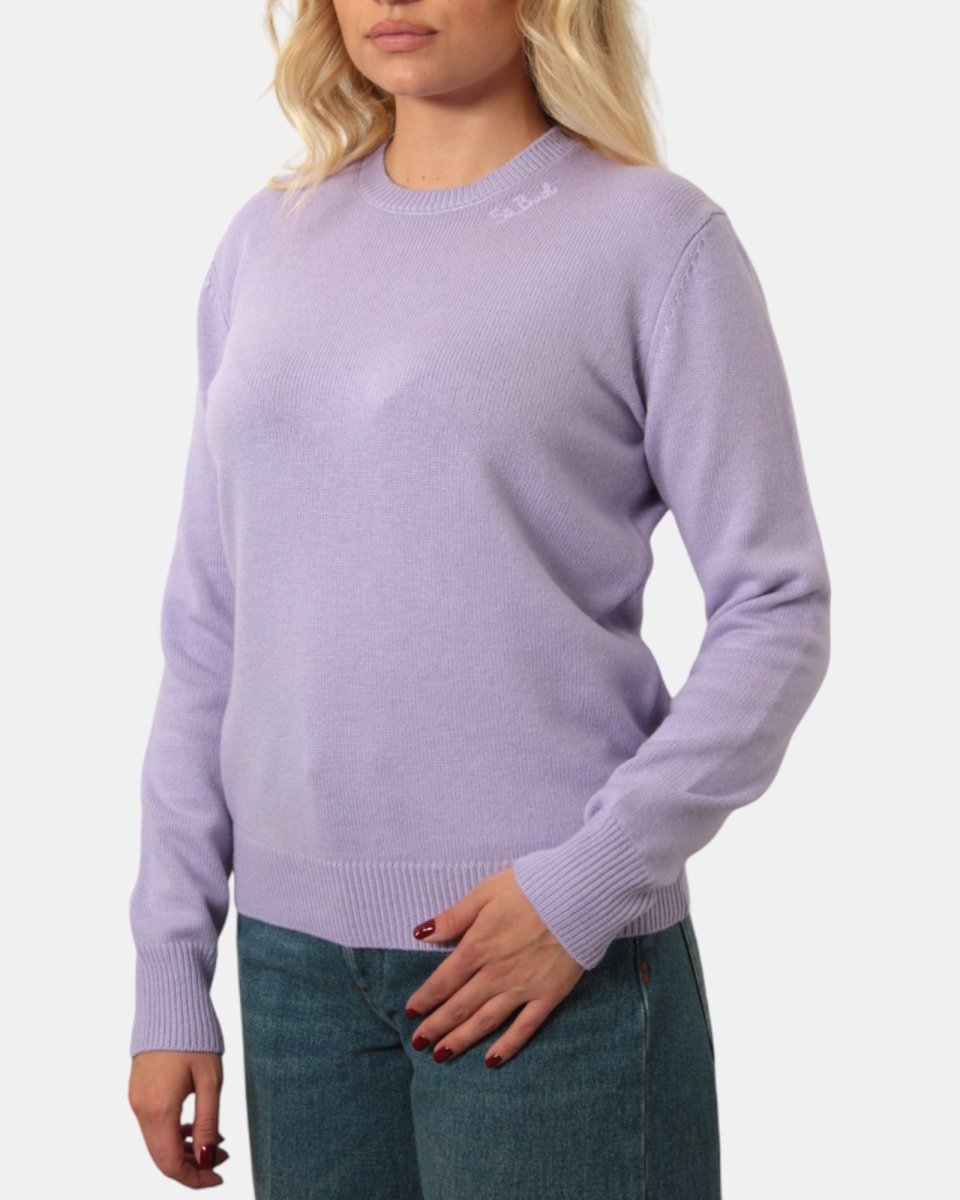 MAGLIA A GIROCOLLO MC2 SAINT BARTH - BLEND WS 24 LILAC - 10Decimi