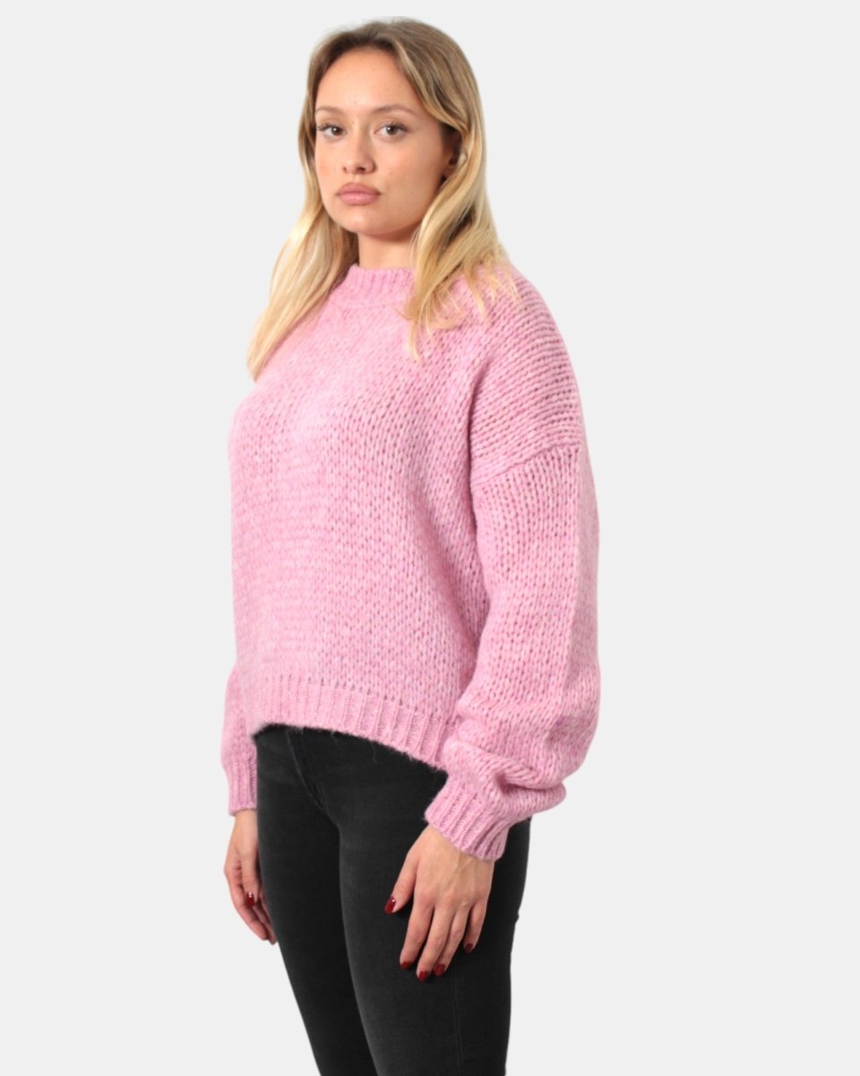 MAGLIA A GIROCOLLO ROBERTO COLLINA - ROSA - 10Decimi