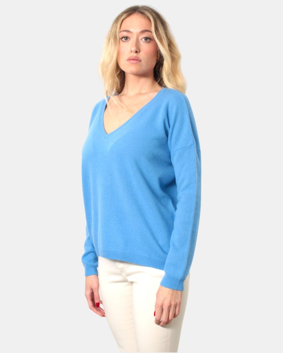 MAGLIA A V CORNFLOWER - 10Decimi