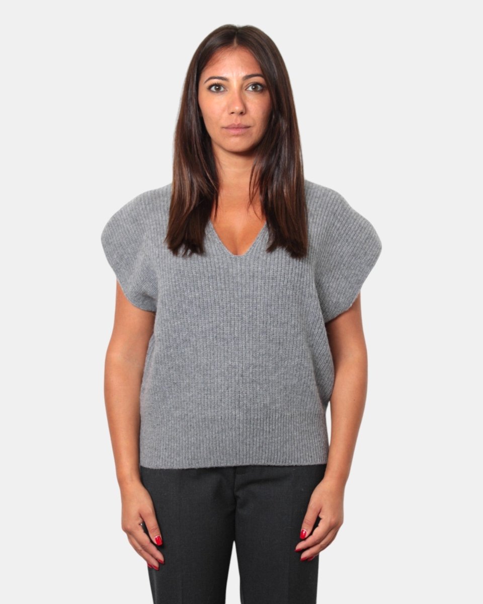 MAGLIA A V KANGRA - 00032 GRIGIO - 10Decimi