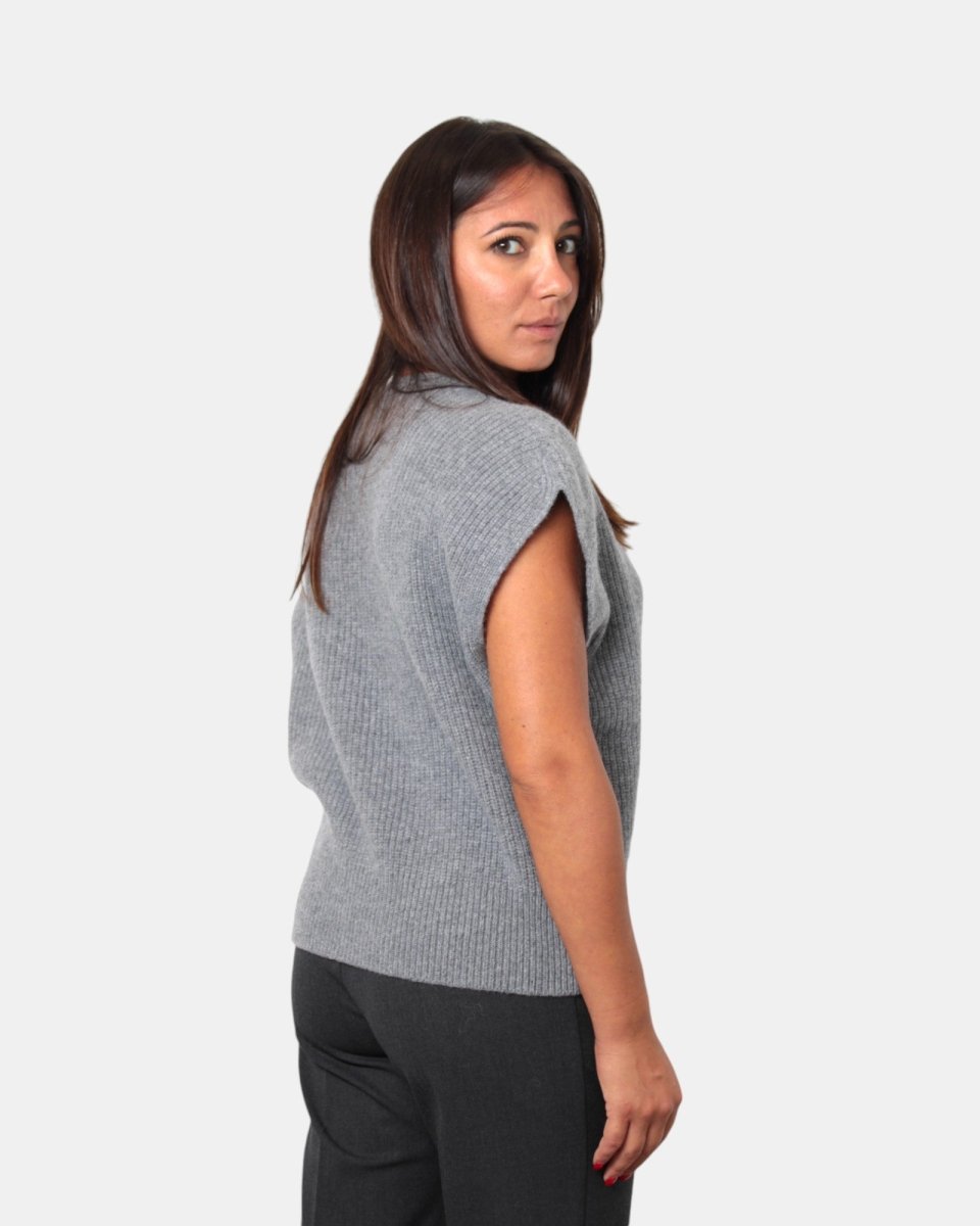 MAGLIA A V KANGRA - 00032 GRIGIO - 10Decimi