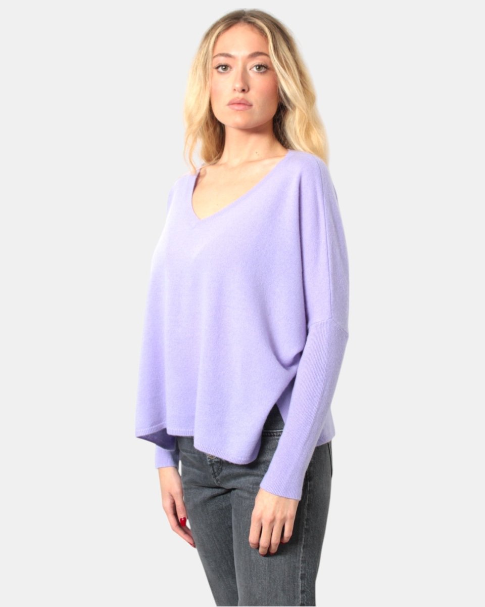 MAGLIA A V LILAC - 10Decimi