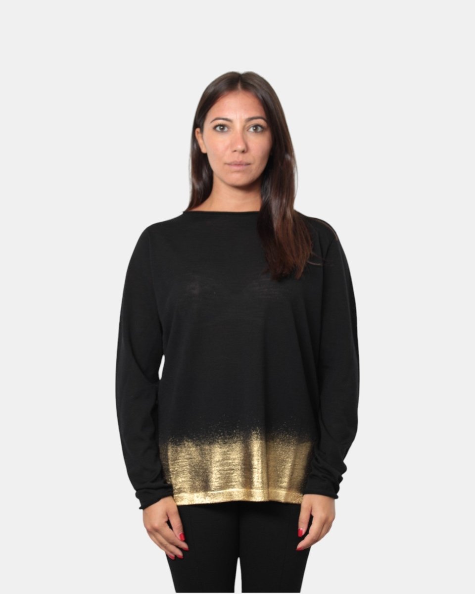 MAGLIA BASICA LIVIANA CONTI - NERO/ORO - 10Decimi