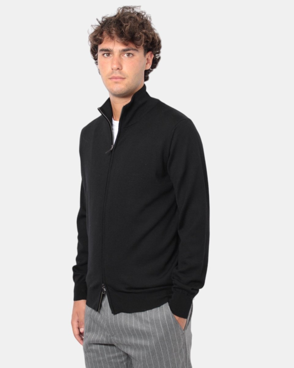 MAGLIA CON ZIP KANGRA - 00013 NERO - 10Decimi