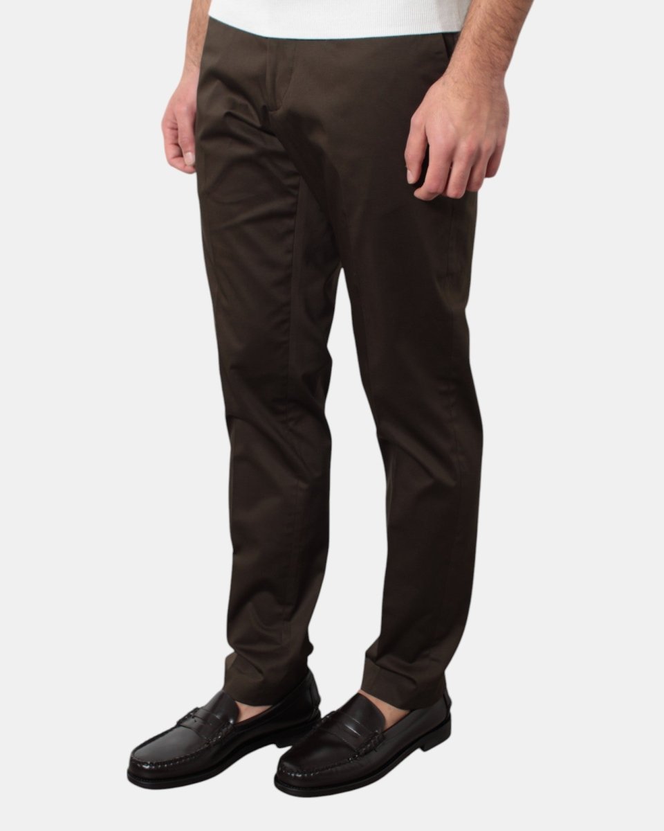 PANTALONE TASCA A FILO MICHELE CARBONE MOD. BRAD CAPRI - 010 MORO - 10Decimi