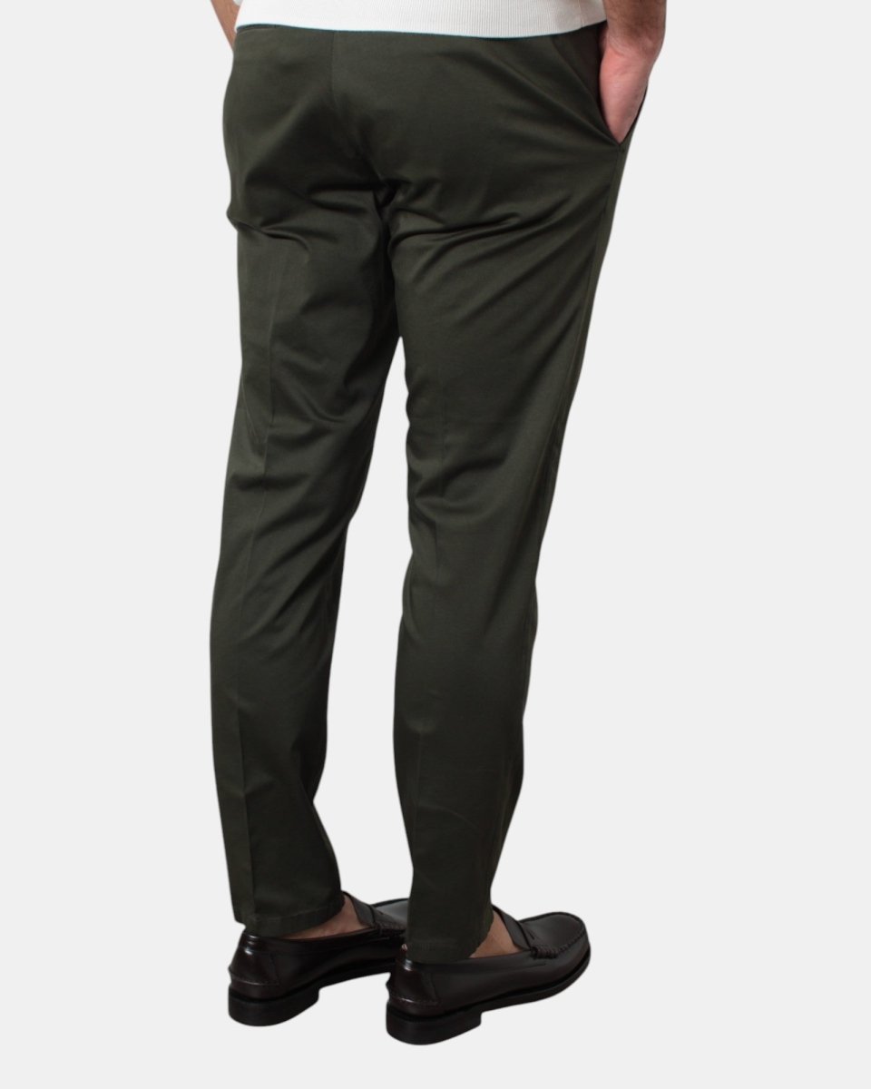 PANTALONE TASCA A FILO MICHELE CARBONE MOD. BRAD PLUS - 1020 MILITARE - 10Decimi