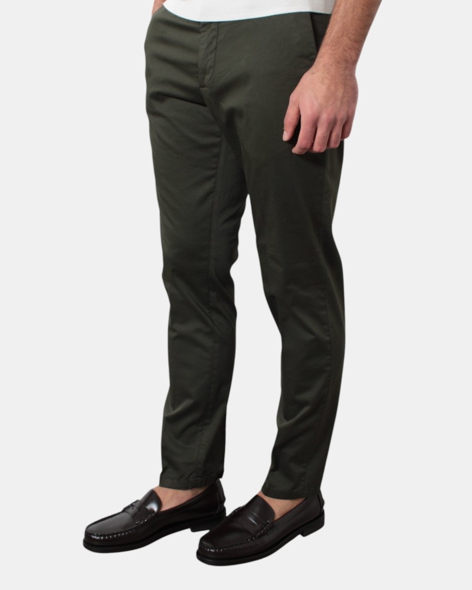 PANTALONE TASCA A FILO MICHELE CARBONE MOD. BRAD PLUS - 1020 MILITARE - 10Decimi