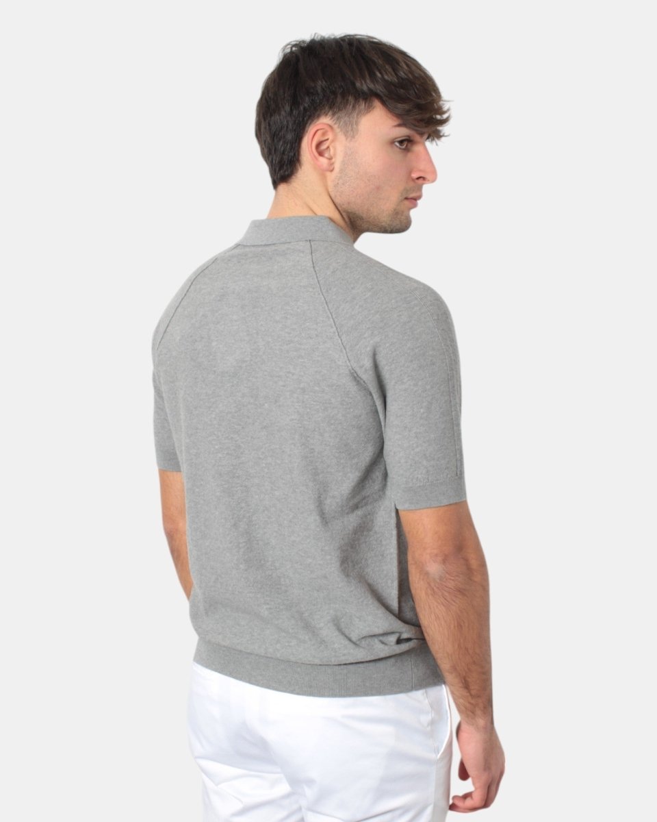 POLO A MANICA CORTA PAOLO PECORA - 8990 GRIGIO CHIARO MELANGE - 10Decimi