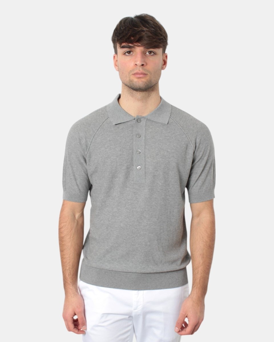 POLO A MANICA CORTA PAOLO PECORA - 8990 GRIGIO CHIARO MELANGE - 10Decimi