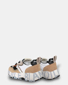 SNEAKERS VOILE BLANCHE MOD. CLUB105. - LIGHT BROWN/BLACK/DOVE - 10Decimi