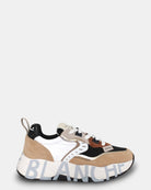 SNEAKERS VOILE BLANCHE MOD. CLUB105. - LIGHT BROWN/BLACK/DOVE - 10Decimi