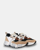 SNEAKERS VOILE BLANCHE MOD. CLUB105. - LIGHT BROWN/BLACK/DOVE - 10Decimi