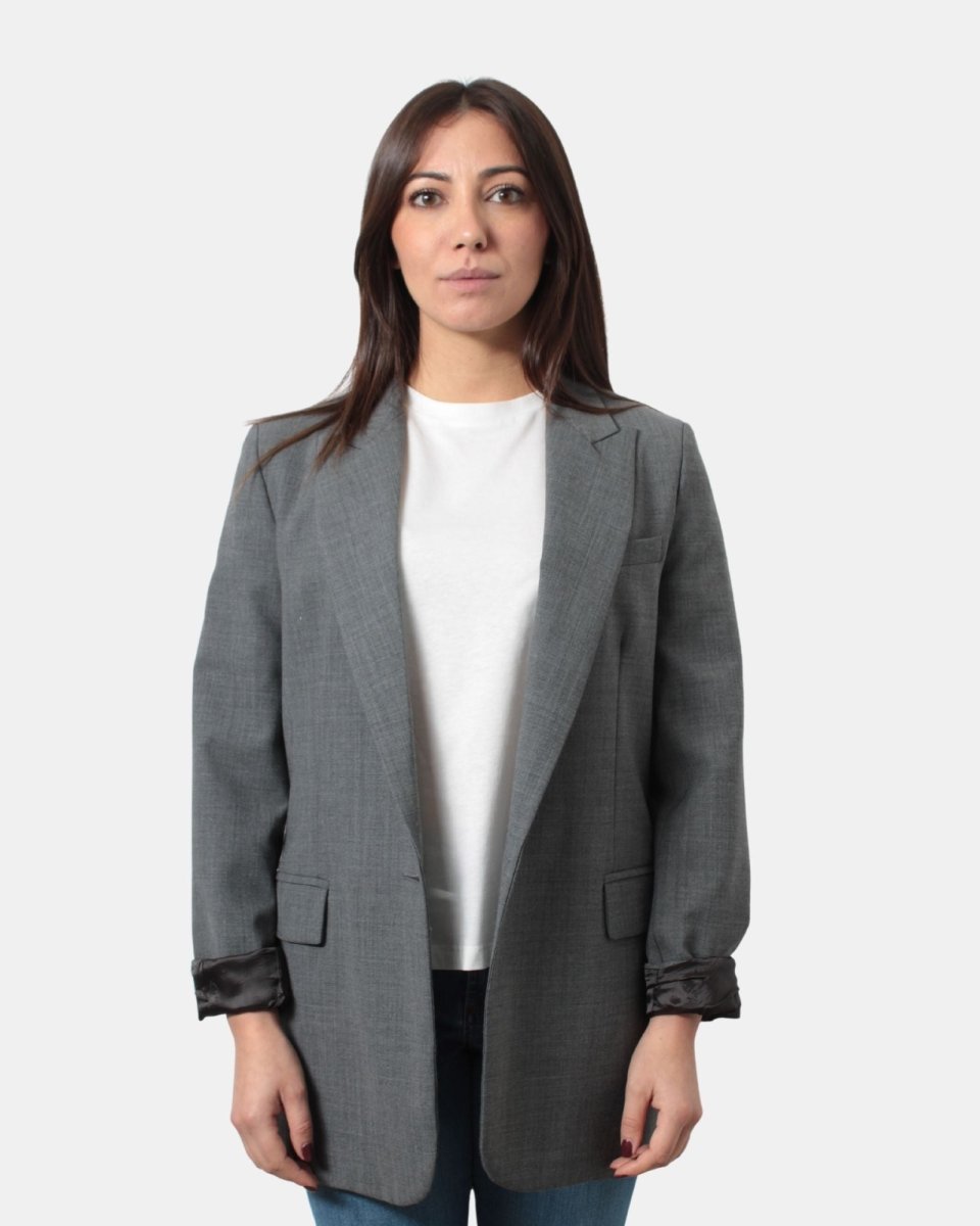 SOLOTRE - Blazer Monopetto Grigio - 10Decimi