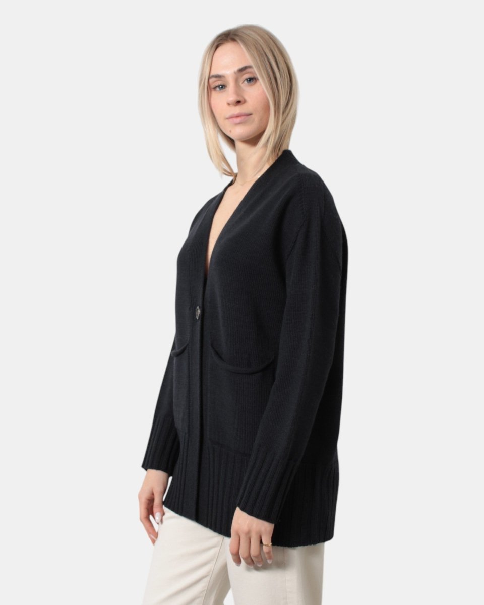 SOLOTRE - Cardigan Nero - 10Decimi